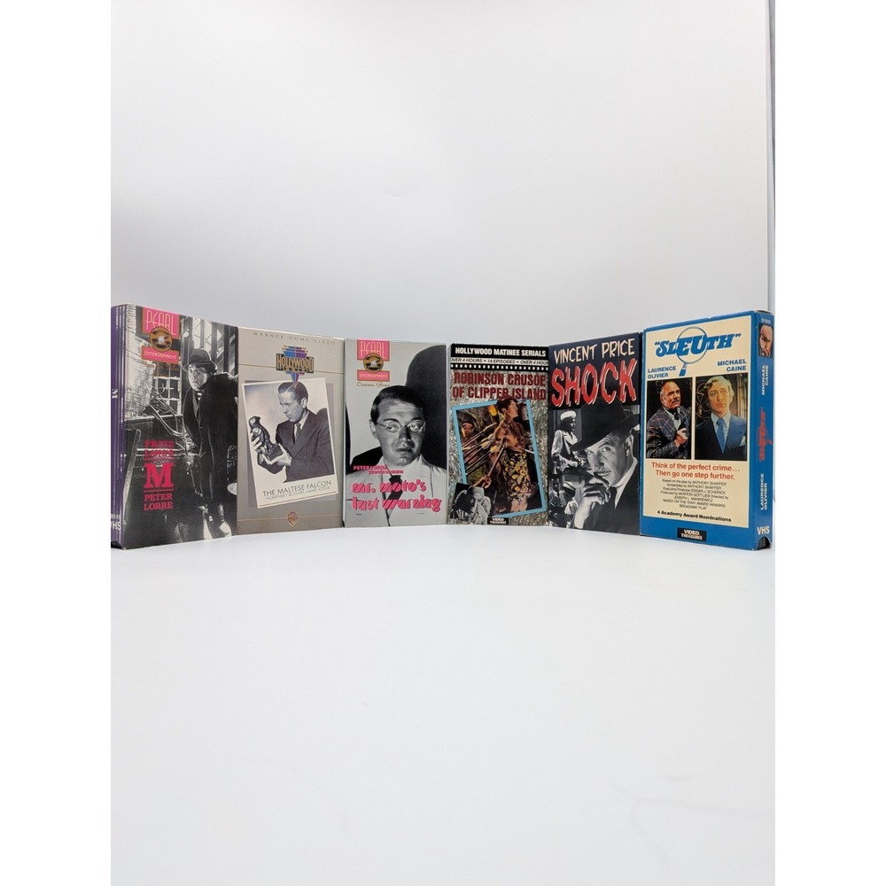 Vintage Mystery Thriller VHS Tape Lot (6) Sleuth 1972 Fritz Lang M 1931